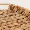 YRMT Water Hyacinth Serving Tray Round Woven Tray with Handles