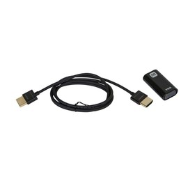Monoprice HDMI to VGA Kit - with Ultra-Slim HDMI cable, 0.9in x 0.5in x 1.7in (23 x 12 x 42 mm), Laptop, Desktop, PC, Mac
