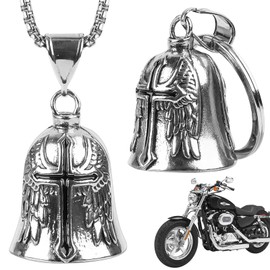 Guardian Bell Motorcycle Bell, Pack of 2 Motorcycle Bell Lucky Charm, Protective Bell Angel Riding Bell, Bicycle Bell, Motorcycle Bell Key Ring, Motorcycle Accessories