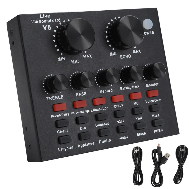 Live Sound Card Voice Changer Bluetooth Support Mobile Phone Computer