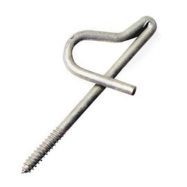 P House Hook 7/32" x 3-3/4” Galvanized Steel Construction, Outdoor Drop Hardware for bailwire Claps, Wire Grips, and Messenger Wraps (1 Pack)