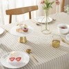Plenmor Cotton Linen Table Cloth Stripe Tassel Rectangle Tablecloth Dust-Proof