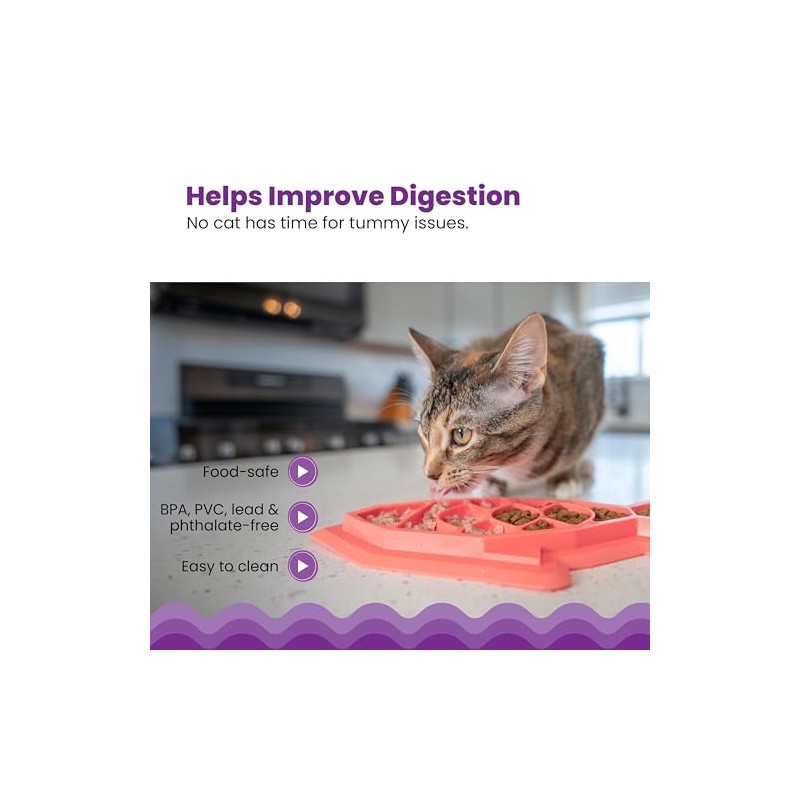 Petstages Fishie Fun Feed Mat - Comedero Lento para Gatos
