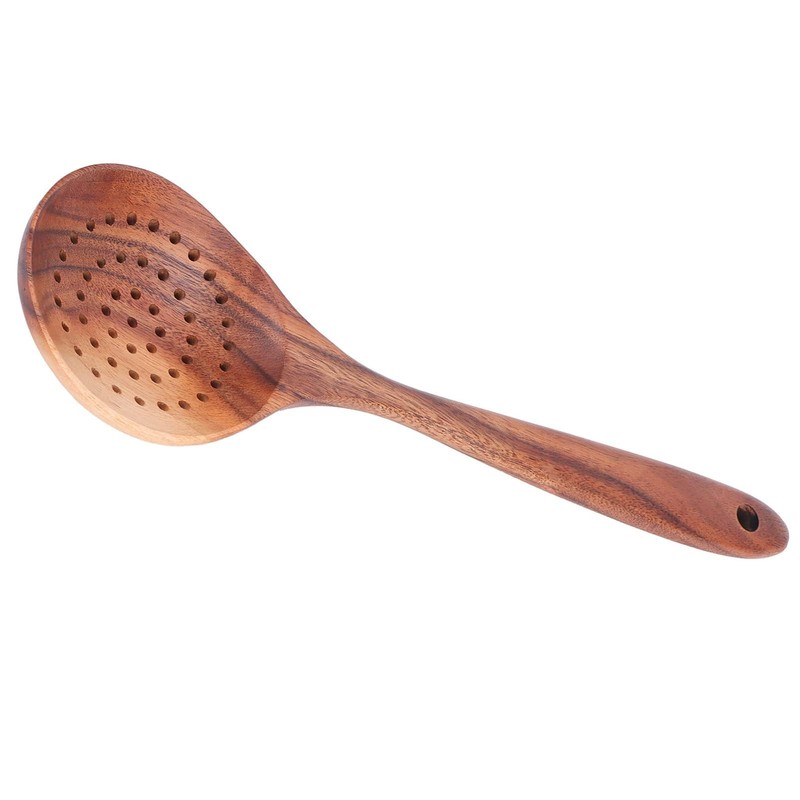 Slotted Spoon, Wooden Slotted Spoon Skimmer Spoon Non Stick Slotted