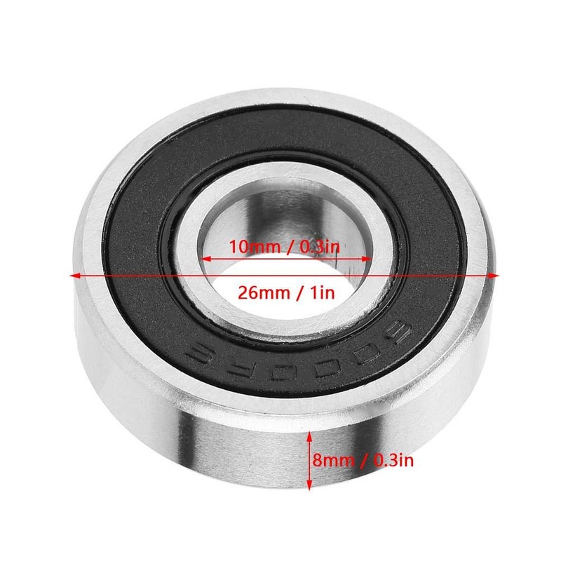 Akozon Ball Bearings 10pcs 6000-2RS Rubber Sealed Deep Groove Ball