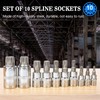 Nutmanel 10pcs Torx Bit Socket Set Spline Set Triple Square