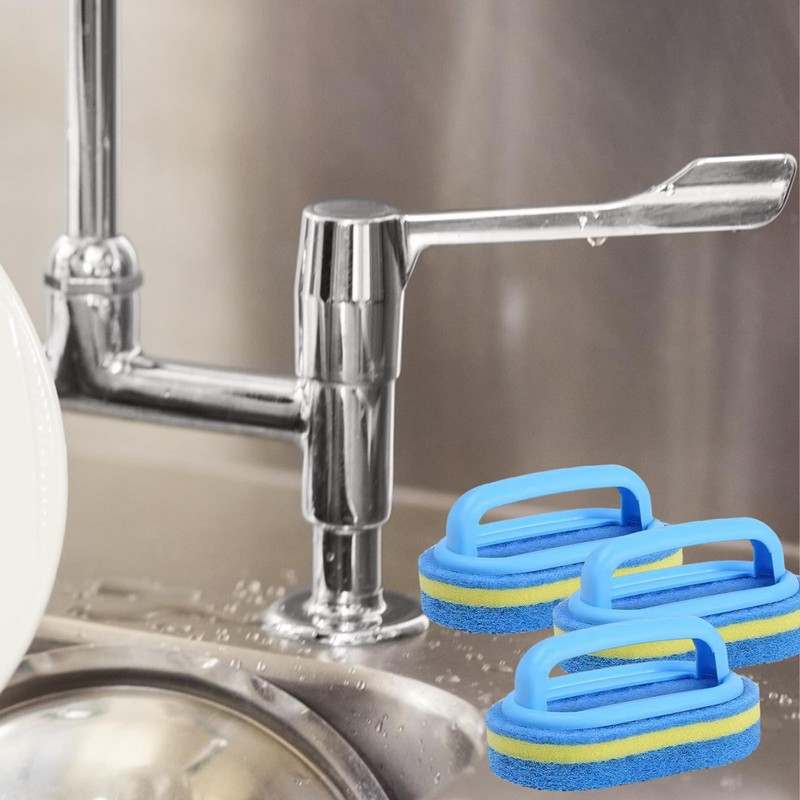 3 PCS Bathroom Cleaning Sponge, Bathroom Sponge, Sponge Brush with
