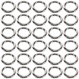 30pcs Metal Spring O Rings,1 inch Round Carabiner Clips Keyrings for Keyrings Buckle, DIY Crafts, Dog Leashes, Luggage Accessories