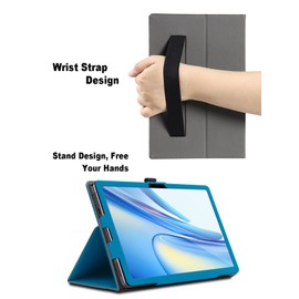 Case for Blackview Tab 70 WiFi, 10.1 inch, Blackview Tab 70 WiFi Tablet Case, Folding Stand Protective Cover with Pencil Holder and Wrist Strap, Full Protection. (Light Blue)