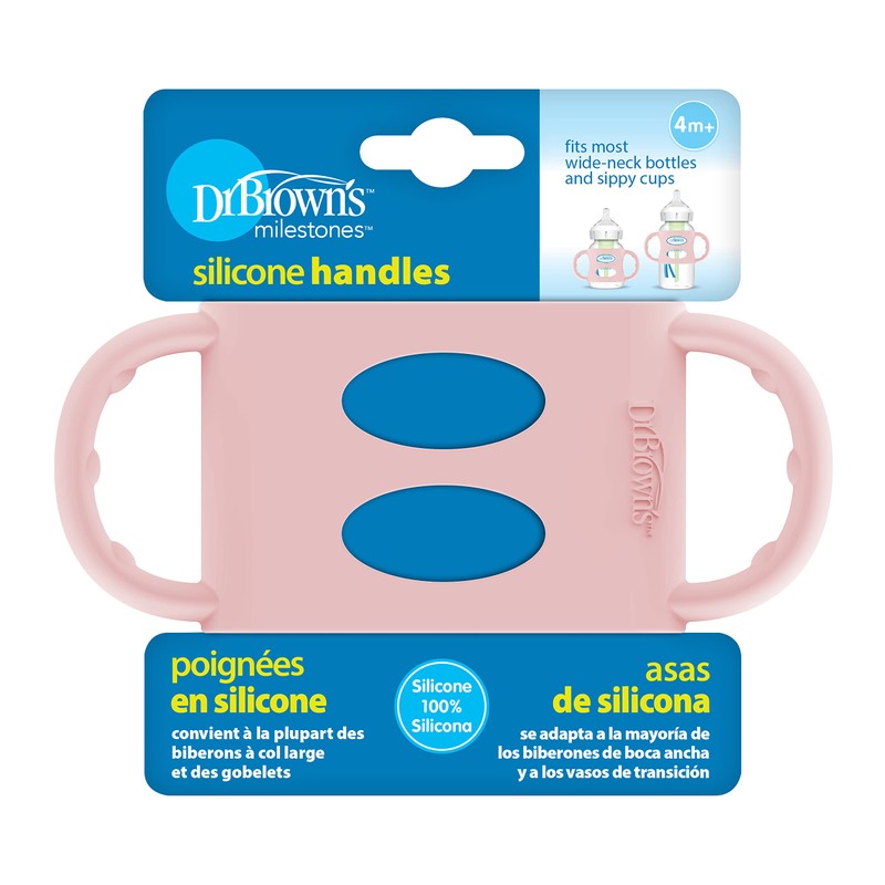 Dr. Brown's Milestones 100% Silicone Baby Bottle Handles, Wide-Neck, Removable