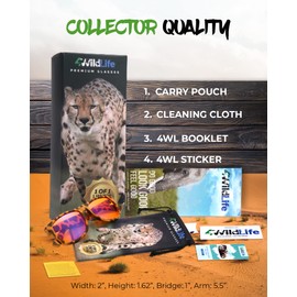 4WildLife 99.9% Cheetah Blue Light Glasses For Women & Men – Save Your Eyes - Save The Animals - Our Computer eSports Gaming Glasses Help You Sleep Better and Stop Eye Strain, Headaches and Migraines