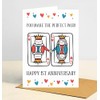 CooMood88 Happy 1St Anniversary Card, You Make The Perfect Pair!