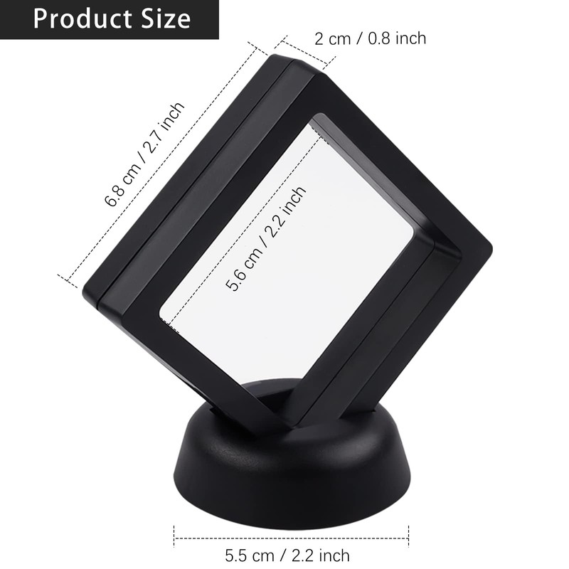 4Pcs 3D Floating Frame with Stand, Challenge Coin Display Holder,