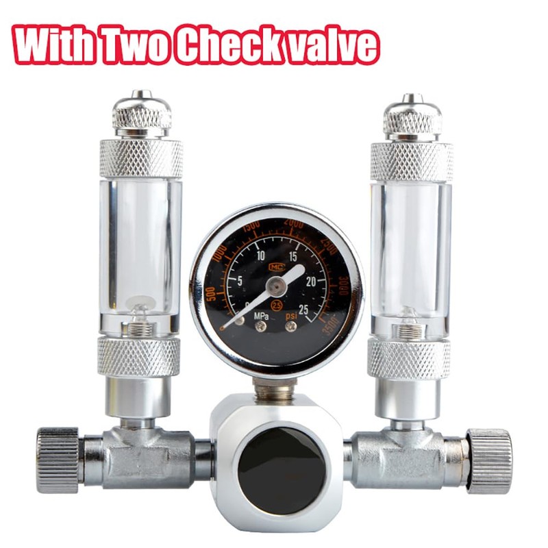 SagaSave Aquarium CO2 Regulator, Dual Check Valve Fish Tank CO2