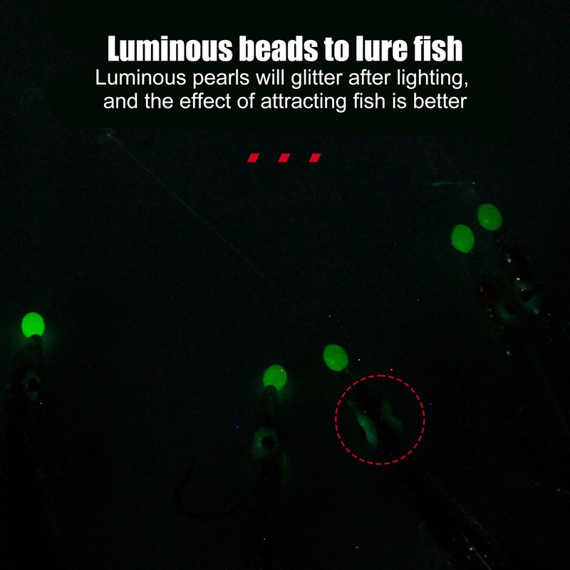 5 Set Octopus Simulation Fishing Rigs Luminous Fishing Lure Bait