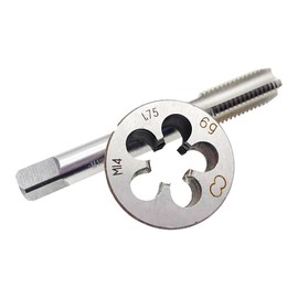 M14x1.75 Tap Die Right Hand M14x1.75 Machine Screw Die RH, M14 x 1.75 Tap and Die Set RH Threading Tool M14 x 1.75 Thread Tap and Round Die Straight Fluted Machine