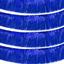 Blue Parade Float Fringe, Banners,Blue Fringe Garland,For Parade Float Decorations,Graduation Ceremony Decorations Festival Celebration,11.8 in x 9.8 ft,4 pack