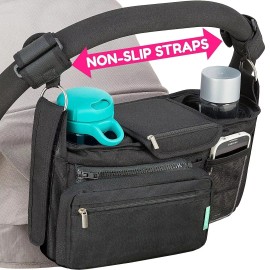 Swanoo Stroller Organizer with Non Slip Straps Stroller Caddy, Cup Holder, Stroller Bag