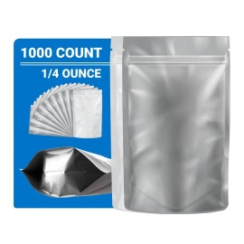 Loud Lock Mylar Bags 1,000 Count - 1/4 Ounce White/Clear Zip Seal Bags