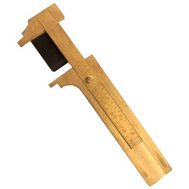 Precise 3" - 80mm Brass Pocket Caliper | Attached Black Metal Plate | Compact & Accurate Measurement Tool