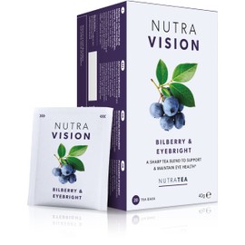 NUTRAVISION - Eye Support Tea | Eye Care Tea - Eye Health Supplement - Includes Eyebright, Bilberry & Green Tea - 120 Enveloped Tea Bags - by Nutra Tea - Herbal Tea - (6 Pack)