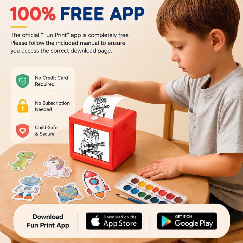 AI Voice Sticker Maker for Kids, Mini Inkless Thermal Printer,