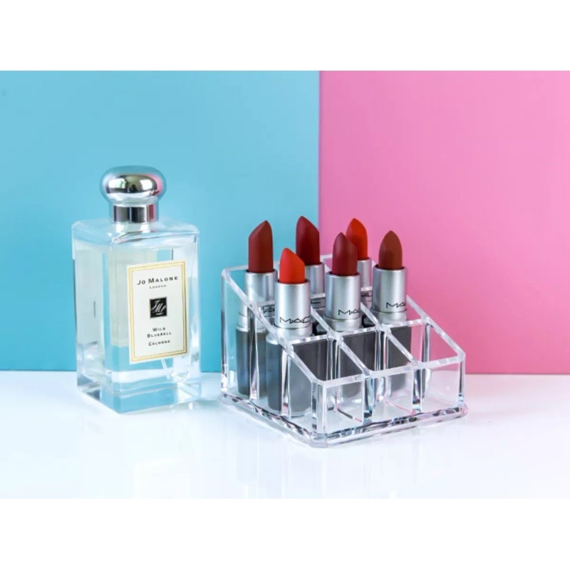 24x7 Organizador De Acrilico 9 Labiales Exhibidor Maquillaje