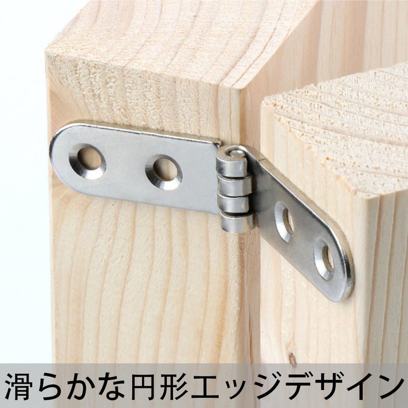 平型蝶番 丁番 バットヒンジ金具 8個セット 4穴 ネジ付き 180度ヒンジ折りたたみ式 家具補修 取り付け簡単 角丸バッファ