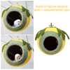 AIMALL Coconut Shell Bird Nest with Colourful Braided Rope and