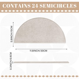 Mindsoft 12 Pack Decorative Bulletin Board Felt Wall Tiles Bulk 11.8"x5.9" Semi-Circle White Large Wall Art with Removable Adhesive Tabs for Customizable DIY Home Office Decoration Gift