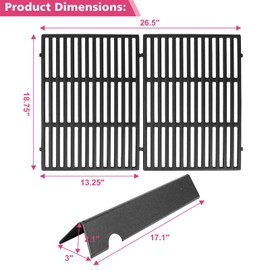 17" Flavorizer Bars 66795 and 18.75" Cast Iron Grill Grates 66095 Combo for Weber Genesis II LX 300 Series,Genesis II E/S 310/315 / 325/330 / 335 Grill Grate Flavor Bars Set for Weber 66802 66032