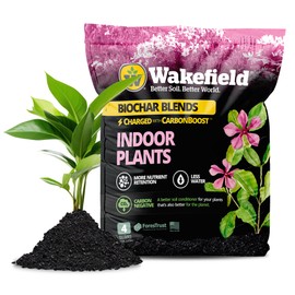 Wakefield Premium Biochar Indoor Plant Potting Mix with CarbonBoost – Professional Grade Soil for Houseplants & Indoor Plants – Organic Compost Potting Soil with Pine Bark and Worm Casting – 4 Quart