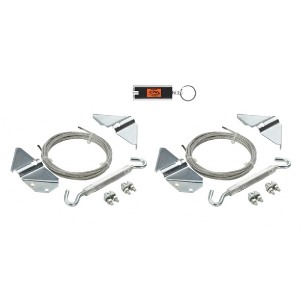 2 Pack Hillman Anti-Sag Gate Kit, 851362 Anti Sag Gate Hardware Kit, Steel, Zinc Plated, up to 7ft 6”, Interior and Exterior Gate Sag Kit with Included LED Keychain Light