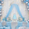 Blue 3 Pcs Princess Party Decor, Glitter Felt Crown, 2.5x8ft