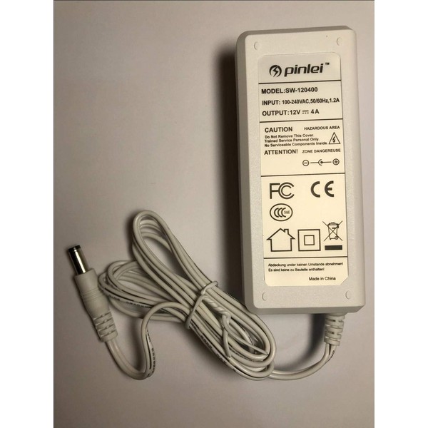 Replacement for Genuine Original White Pinlei 12V 4A AC-DC Adaptor