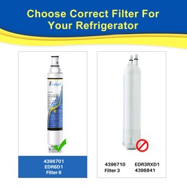 EXCELPURE 4396701 Replacement for Kenmore 9915, Whirlpool EDR6D1, Every Drop FILTER 6, 46-9915, 4396702, RWF2000A, SGF-W10, LC200V,WF293,EFF-6001A, 2301706, RWF1021, Refrigerator Water Filter, 3PACK
