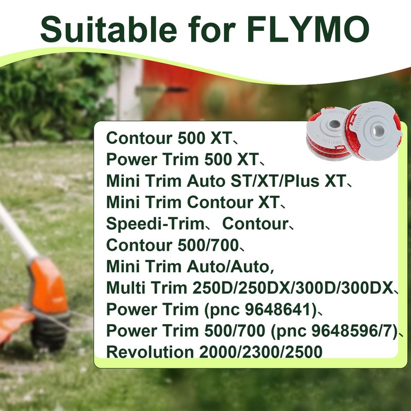 iwiio 2Pcs Strimmer Wire Replacement for Flymo FLY021, 1.5mm Standard