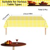 2pcs Yellow and White Checkered Disposable Tablecloth Table Covers,137 *