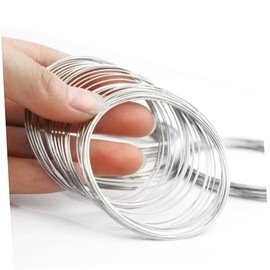 COHEALI DIY Memory Wire Bracelet Beads 100 Loop Spiral Wire for Charm Bracelets