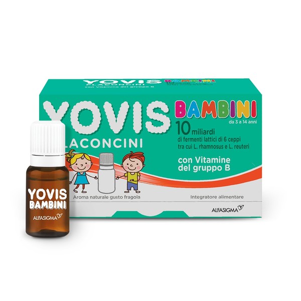 YOVIS Children, Food Supplement for Children, 10 Bottles of 10 ml, Strawberry Flavour, to Balance the Bacterial Flora of the Intestinal Baby