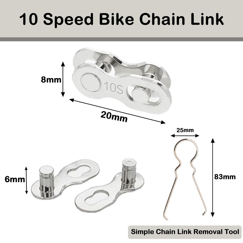 KASESSS 10Pairs Bike Chain Link, Reusable 10 Speed Chain, High