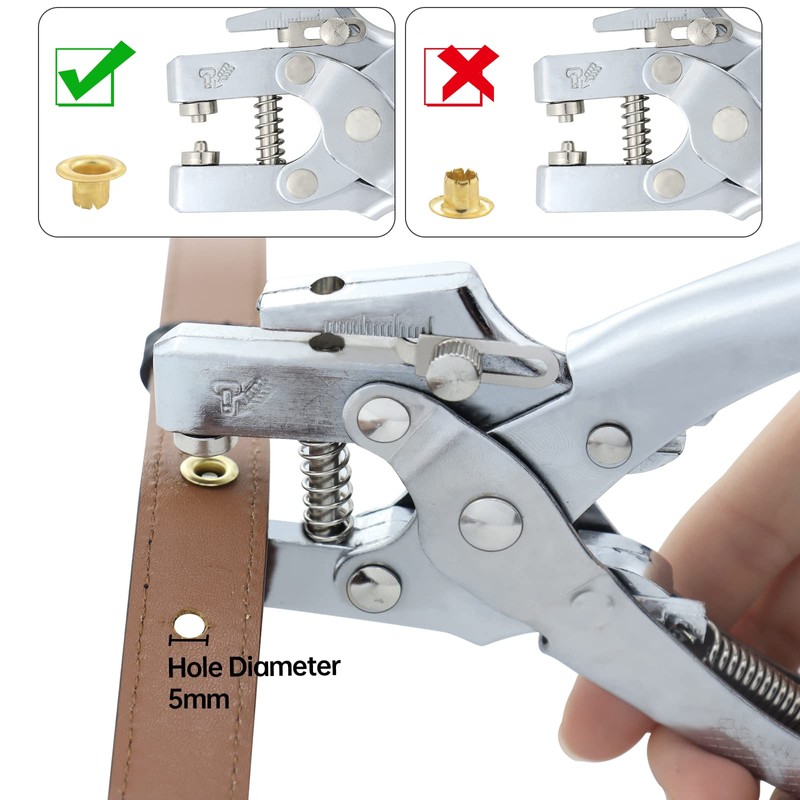 Eyelet Pliers Paper Set with Eyelets Hole Punch 5 mm