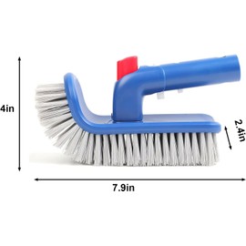 Liyquint Upgraded Aluminum Pool Brush Head – Heavy Duty Scrub Brush for Pool Walls & Ground, Curved Ends for Deep Cleaning Swimming Pools, Durable Pool Maintenance Brush Tool (Blue)