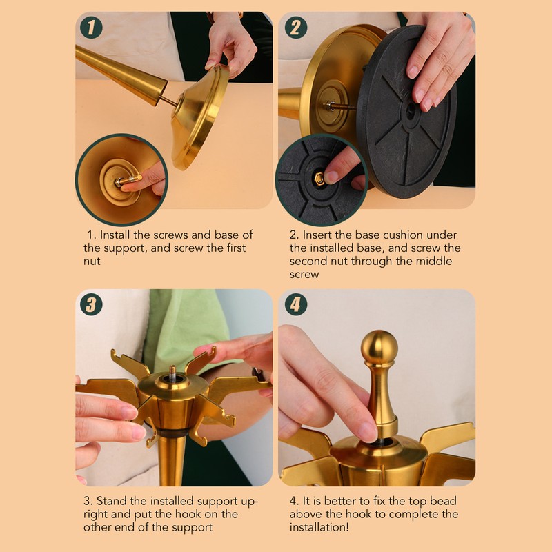 Kitchen Utensil Stand Stainless Steel Space Saving Rotatable Rustproof Kitchenware