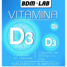 Vitamina D3 | Paquete de 3 Frascos | 60 cápsulas 350 mg c/u | Suplemento Alimenticio