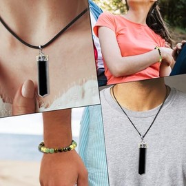 Money Wealth Success Bracelet w/Black Pendant— Pyrite Citrine Green Aventurine Tiger Eye Crystal Bracelet for Women & Men — Bracelet Healing Calm Gift Pulseras Para Hombres Mujer Stocking Stuffer