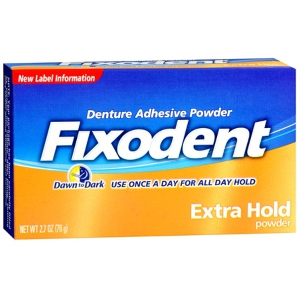 Fixodent Denture Adhesive Powder Extra Hold 2.70 oz (Pack of 6)