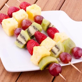 Fackelmann 31245 Wooden Skewers, FSC Certified, Barbecue Skewers, Barbecue Skewers and Barbecue Skewers, Shocking, Wooden Skewers, FSC Certified, 25 cm