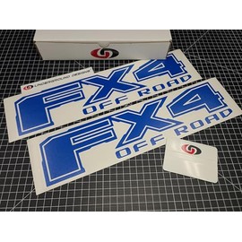 FX4 Decals (2-Pack) Off Road 4x4 Truck Bedside Fender Stickers Fits F150 F250 F350 (Gloss Blue, S1 - FX4 Off Road)