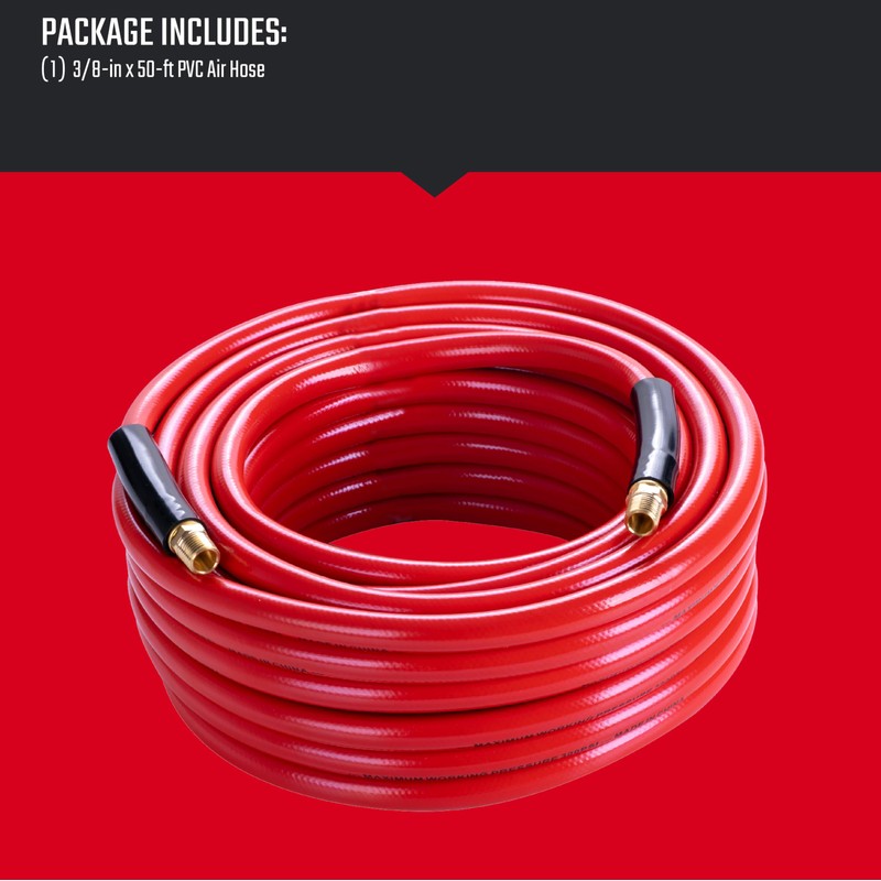 CRAFTSMAN 3/8-in x 50-ft PVC Air Hose, 300 PSI, Lightweight,